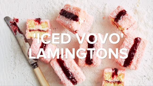 Iced Vovo lamingtons