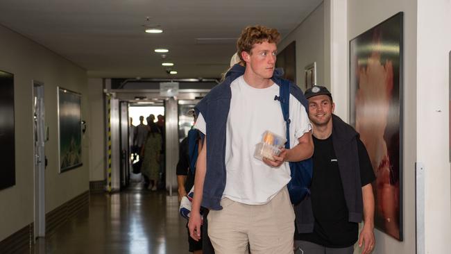 Toby Conway arrives at Darwin airport. Picture: Pema Tamang Pakhrin