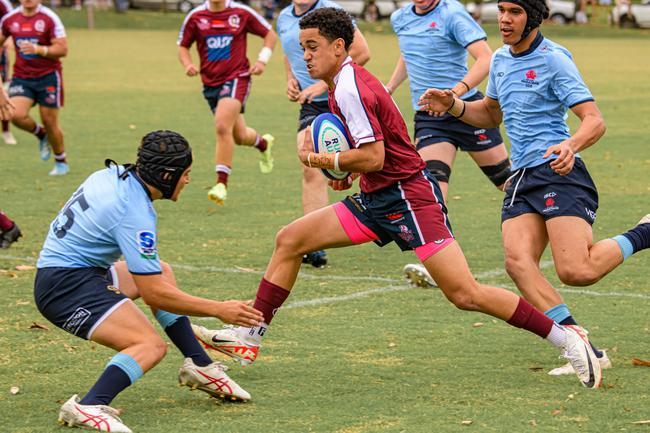 Hemi Rakuita. Super Rugby Under-16 action between the Queensland Reds and New South Wales Waratahs. Picture courtesy of James Auclair.