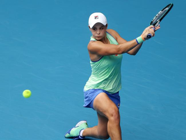 Australian Open Day 3 . 22/01/2020.  Ash Barty  vs Polona Hercog on Rod Laver Arena.   Ash Barty  during her straight sets win  . Pic: Michael Klein