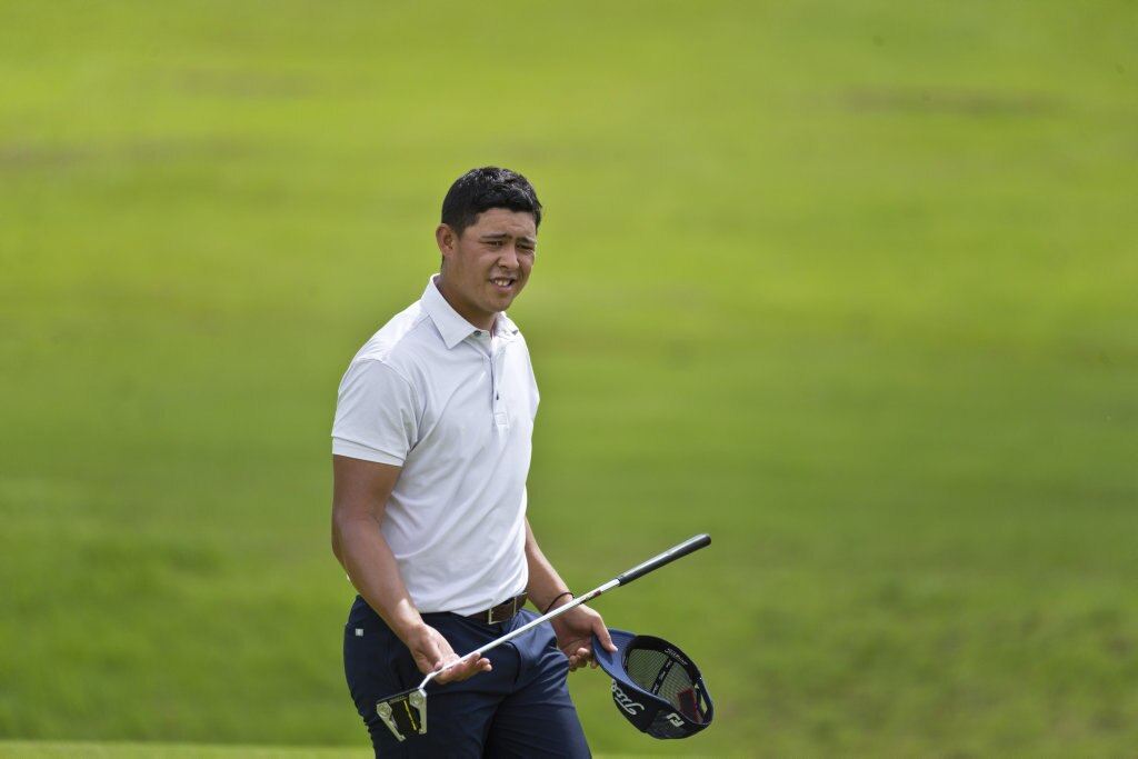 Denzel Ieremia in round three of the Queensland PGA Championship at City Golf Club, Saturday, February 15, 2020. Picture: Kevin Farmer