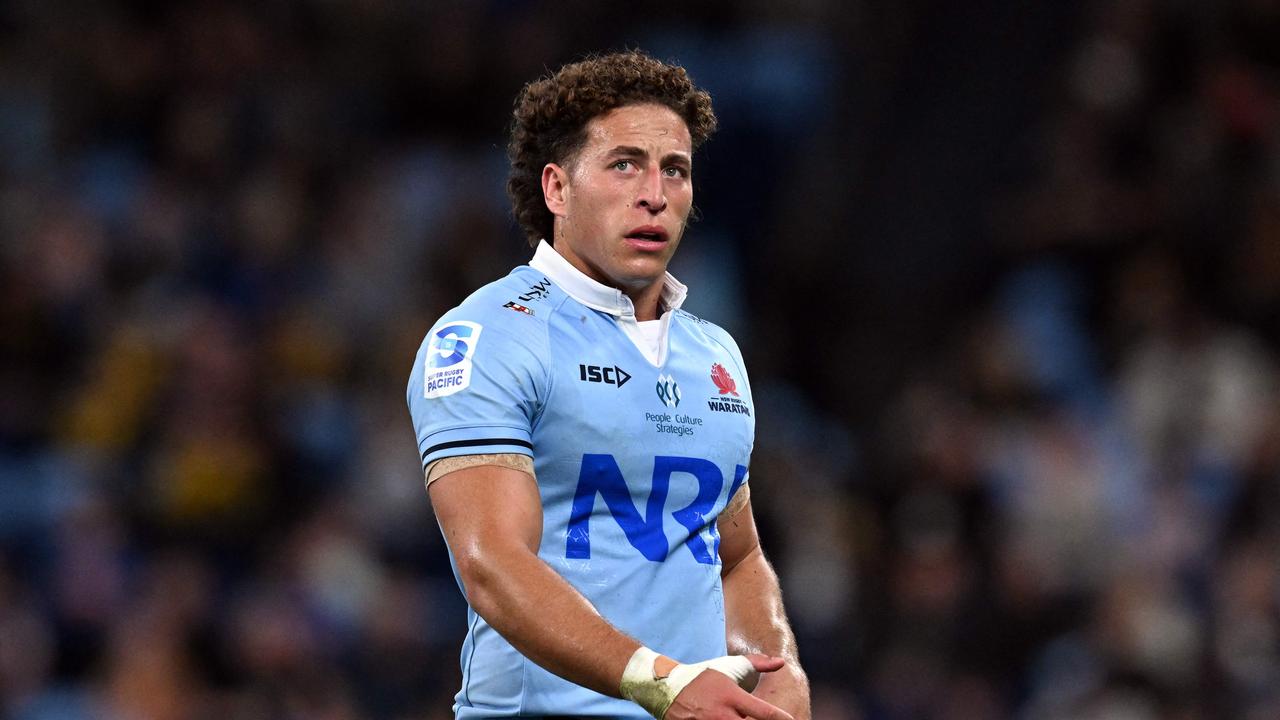 Waratahsâ&#128;&#153; Mark Nawaqanitawase looks on during the Super Rugby match between the NSW Waratahs and the Chiefs in Sydney on April 26, 2024. (Photo by Saeed KHAN / AFP) / -- IMAGE RESTRICTED TO EDITORIAL USE - STRICTLY NO COMMERCIAL USE --