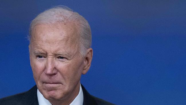 US President Joe Biden speaks in Washington about the impact of Hurricane Milton. Picture: AFP