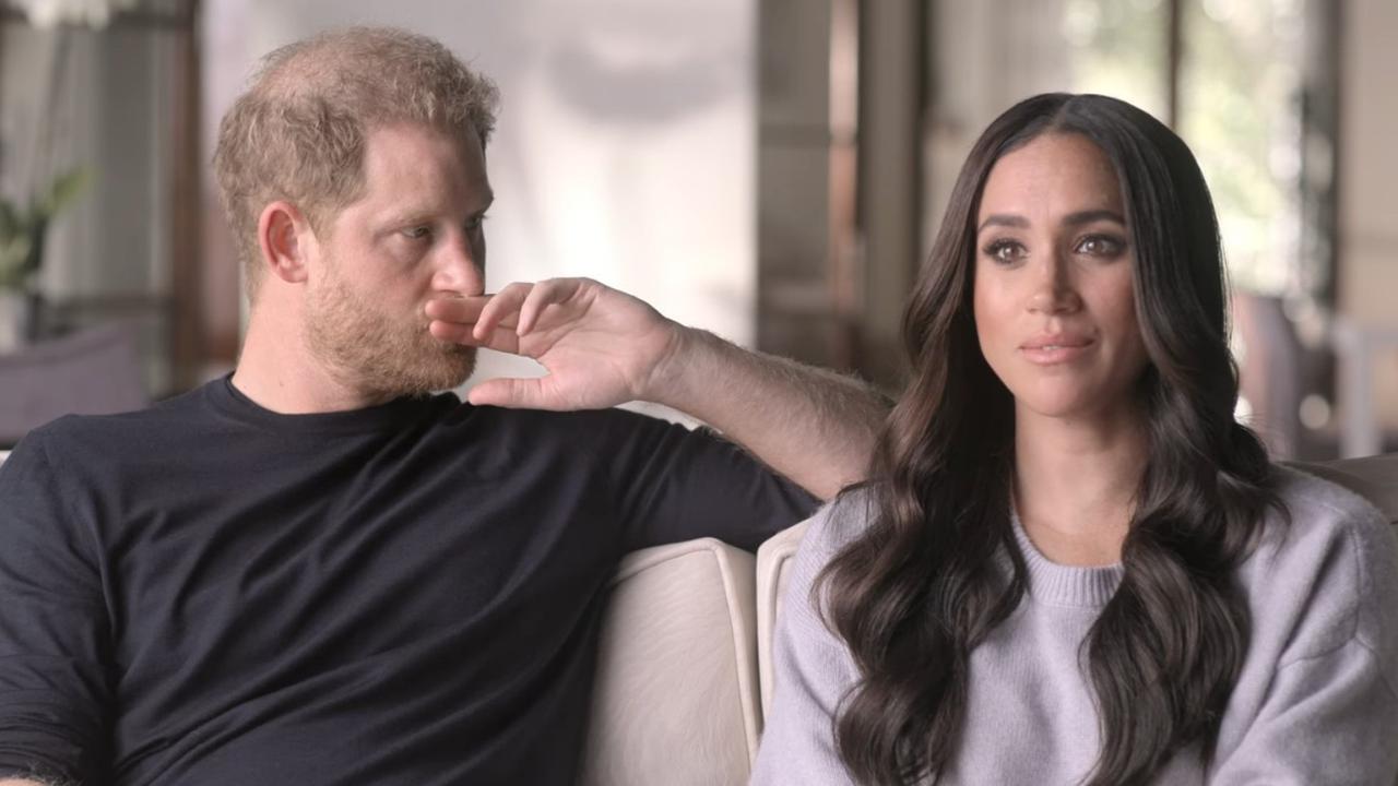 Harry and Meghan in their six-part Netflix docuseries. Picture: Netflix