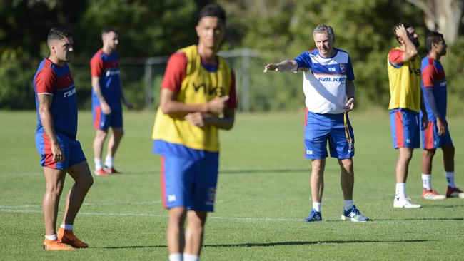 Coach Ernie Merrick says the Newcastle Jets can improve from some poor results to figure in the finals. Picture: Darren Leigh Roberts