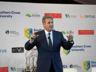 The Demographics Group managing director Bernard Salt talks at the Future Northern Rivers event at SCU. Picture: Marc Stapelberg