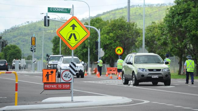 Police at the corner of Abbott and O'Donnell Street in Oonoonba, the scene of Peggy Jacob’s fatal hit-and-run in 2009.