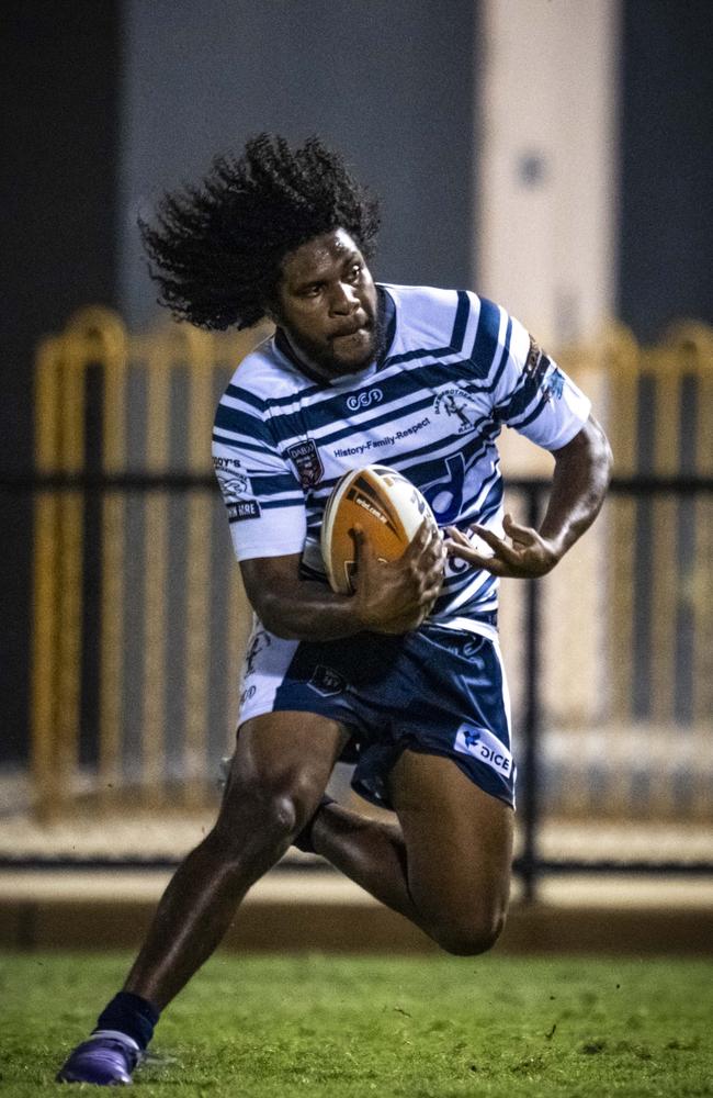 Darwin Brothers player Caleb Niki playing in the 2024 NRL NT season. Picture: Patch Clapp / NRL NT