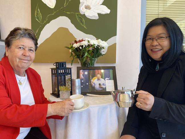 Liverpool deputy mayor Karress Rhodes and Mr Hunt’s daughter Sue-Lei Hunt-Mingay. Picture: Kirsten Jelinek.