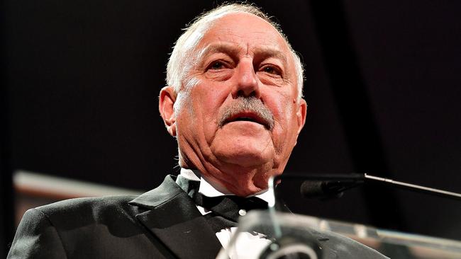 AFL Hall of Fame Legend inductee Malcolm Blight gives his speech at Adelaide Oval.