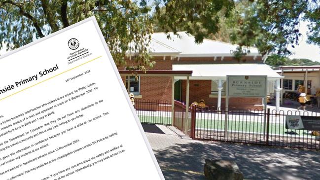 A letter sent to parents at Burnside Primary School. Picture: Supplied/Google Maps