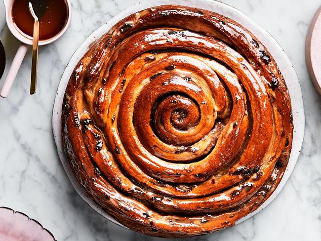 Giant cinnamon scroll with maple glaze.