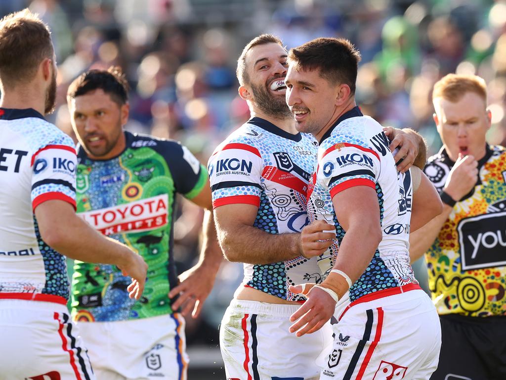 The Sydney Roosters bounced back from their Magic Round loss to Cronulla, producing an attacking matserclass against Canberra. Picture: Getty Images