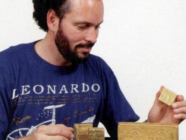 Missing: Thomas Thompson with some of the ingots he recovered from the wreck of the SS Central America.