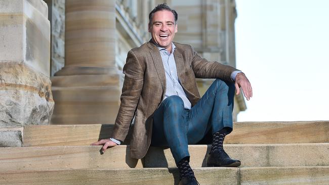 TV star and St Ignatius College Riverview old-boy Andrew O'Keefe outside the college. Picture: AAP IMAGE / Troy Snook