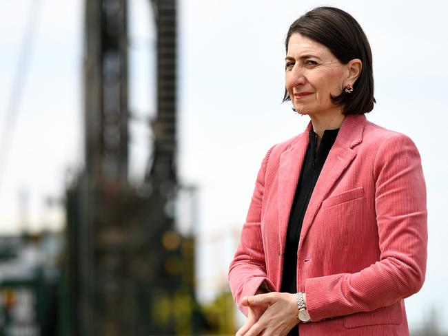 SYDNEY, AUSTRALIA - NCA NewsWire Photos SEPTEMBER, 13, 2020: NSW Premier Gladys Berejiklian is seen during a press conference in BadgeryÃs Creek, NSW. The NSW Government has announced the station locations for Sydney Metro - Western Sydney Airport. Picture: NCA NewsWire/Bianca De Marchi