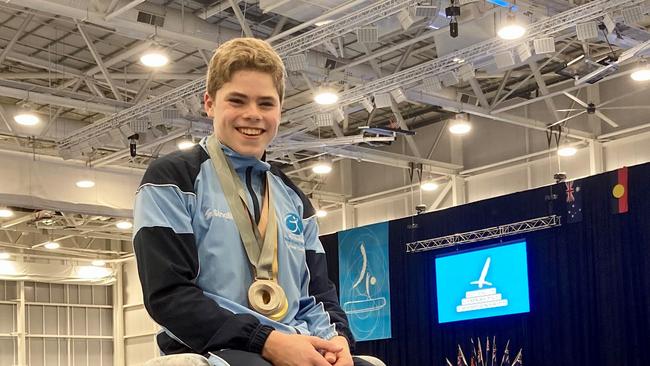 Northern Beaches gymnast John Carroll, 15, will enter the Future Cup in Austria in good form. Photo: supplied.