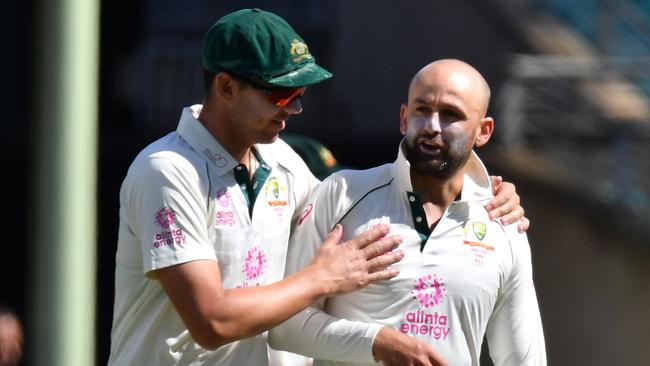 Josh Hazlewood and Nathan Lyon have a big role to play on day five. Picture: Saeed Khan/AFP