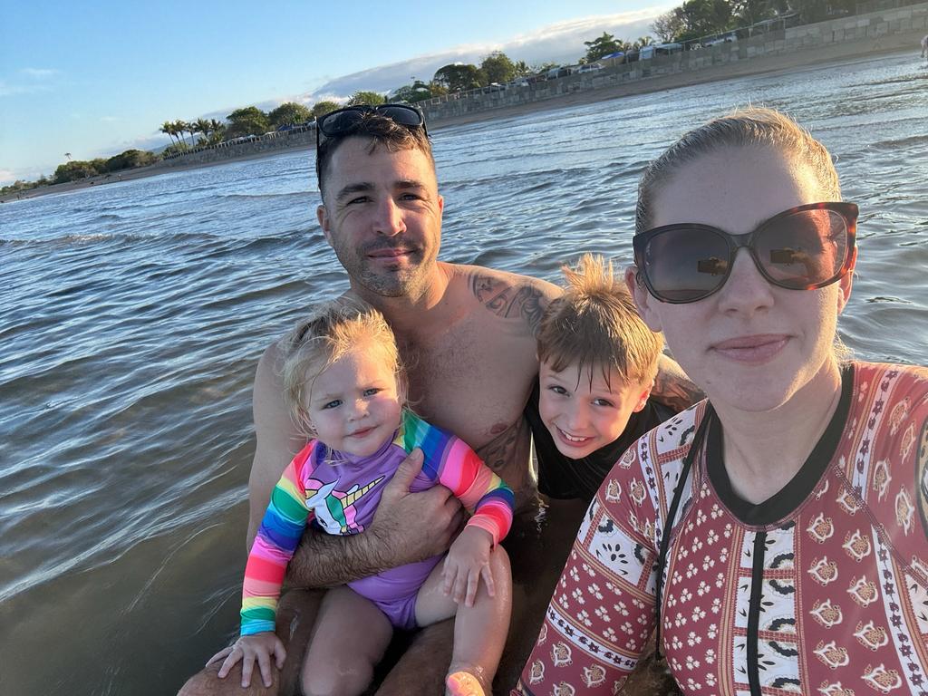 Shannon Pacher with his son Oliver, partner Stacey Bell, and their daughter Ellie. Picture: Contributed