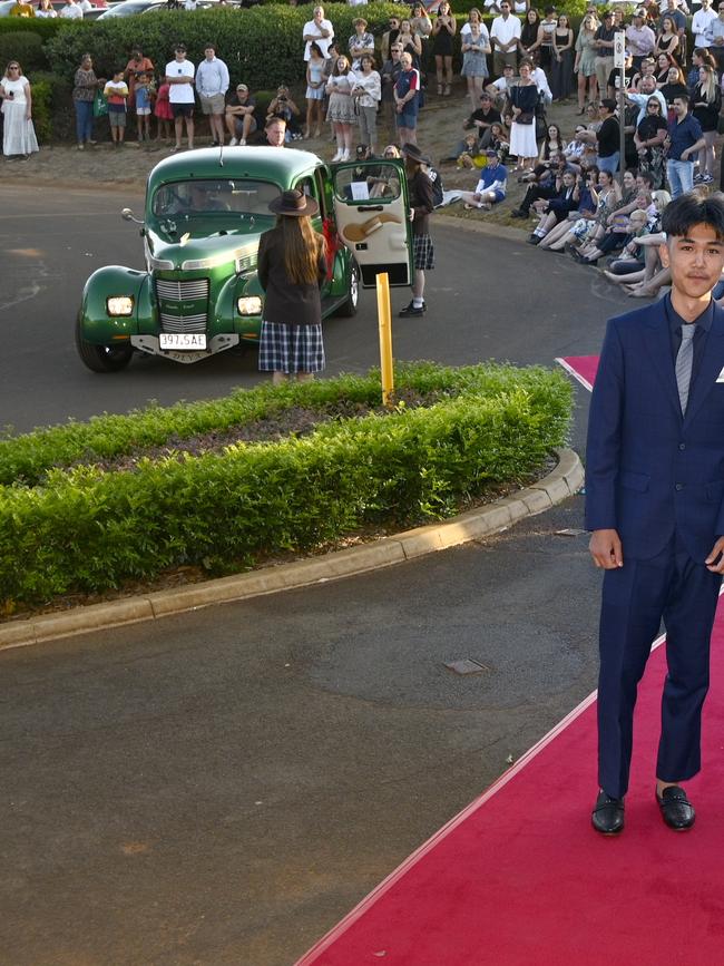 Harristown High School formal 2020 at Highfields Cultural Centre. Ahmed Abdul Hardi (left) and Meshack Pezos.