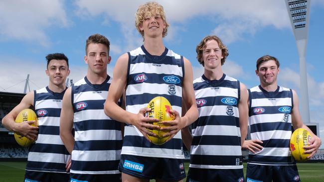 Geelong’s gleaming 2019 draft crop. Picture: Mark Wilson