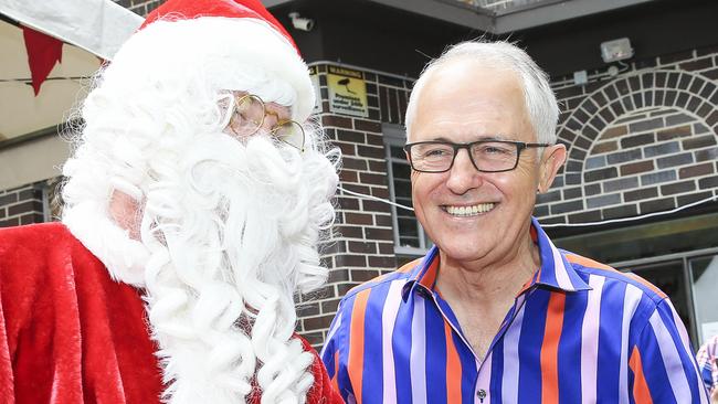 Prime Minister Malcolm Turnbull on Christmas Day at Wayside Chapel, Kings Cross. Picture: Dylan Robinson