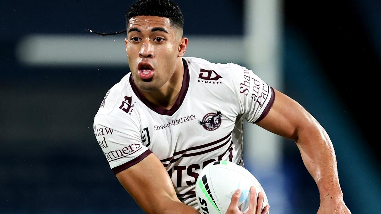 Manly young gun Tolutau Koula. Photo by Brendon Thorne/Getty Images