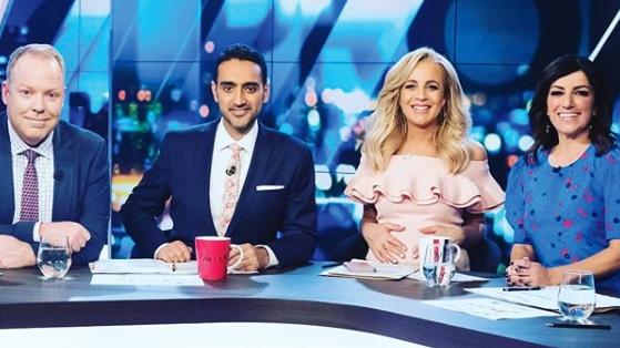 With her The Project co-hosts, Waleed Aly and Angela Pippos last month. Picture: Instagram