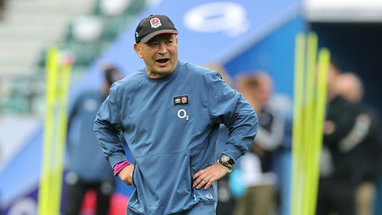 LONDON, ENGLAND - OCTOBER 04: Eddie Jones, the England head coach, looks on during the England training session held at Twickenham Stadium on October 04, 2022 in London, England. (Photo by David Rogers/Getty Images)