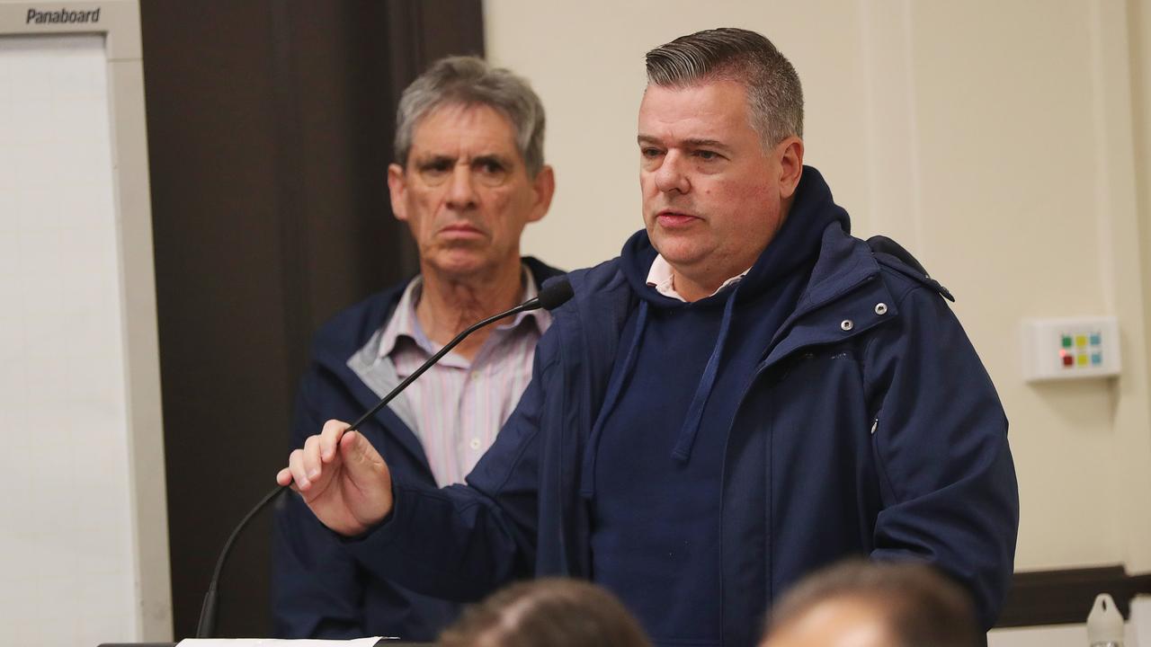 Anthony Aitken speaking at Geelong West Town Hall last year. Picture: Alan Barber.