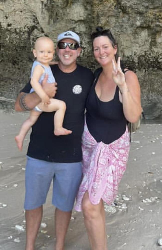 Ehrin Coupe (middle) with wife Sarah (left) and their young son, Sunny. Photos: Supplied