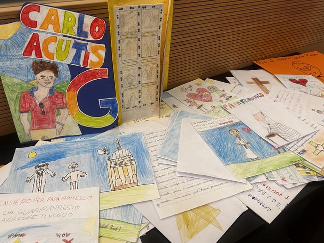 Messages of support sent to Pope Francis at Vatican City. Picture: Supplied