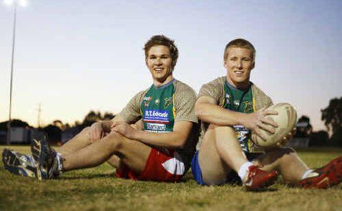 Jets players Matt Parcell (left) and Ethan Ellison have played well above their young ages for the Ipswich Jets Colts this season. Picture: David Nielsen