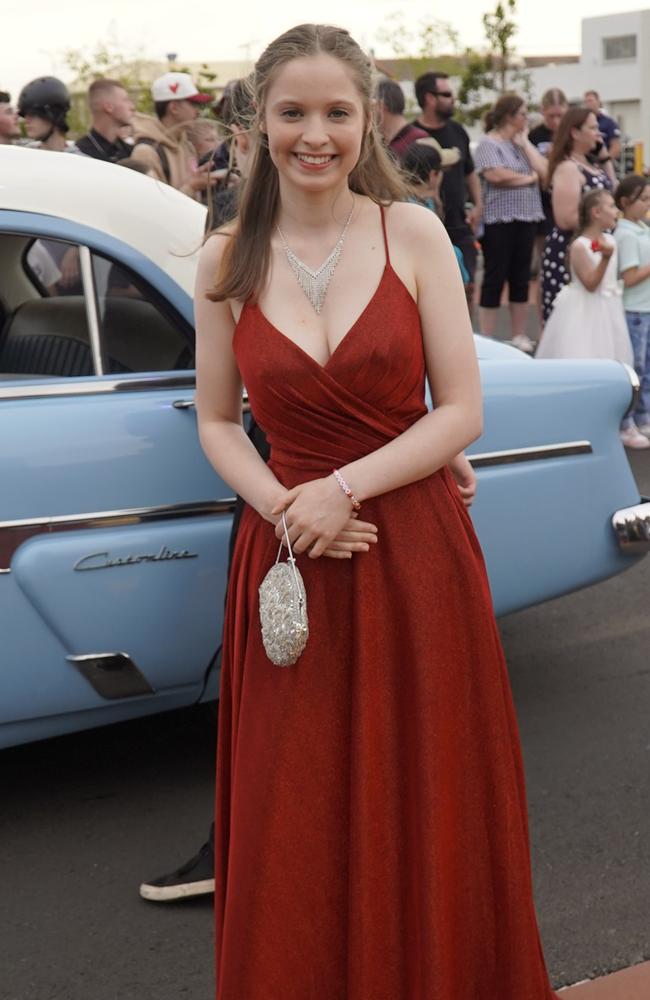 Nuala Mearns arriving at the 2023 Kingaroy State High School formal.