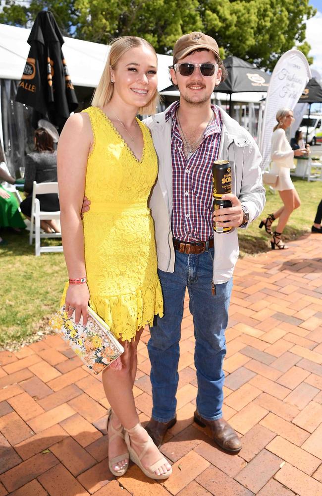 Molly Harm and Kaleb Simpson at Weetwood race day, Clifford Park. Picture: Patrick Woods.