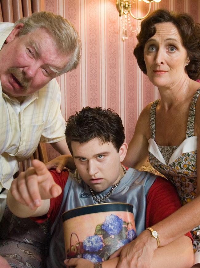 Harry Melling, centre, as Dudley Dursley in the Harry Potter franchise.