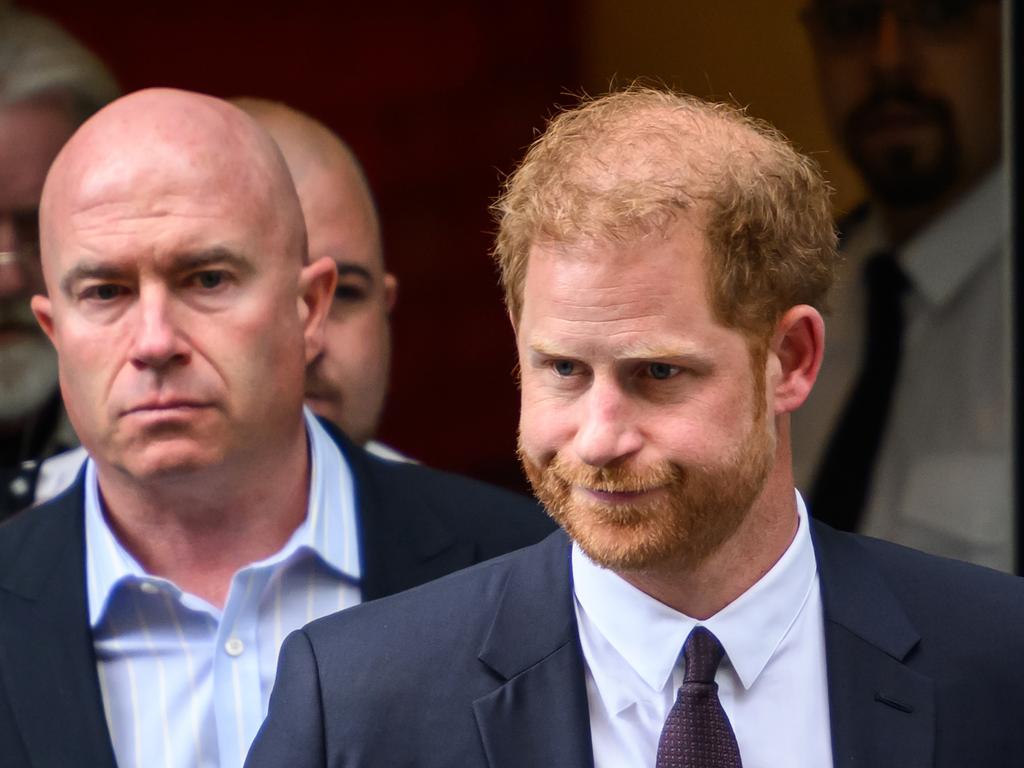 The Duke of Sussex departs after giving evidence at the Mirror Group phone hacking trial. Picture: Getty Images