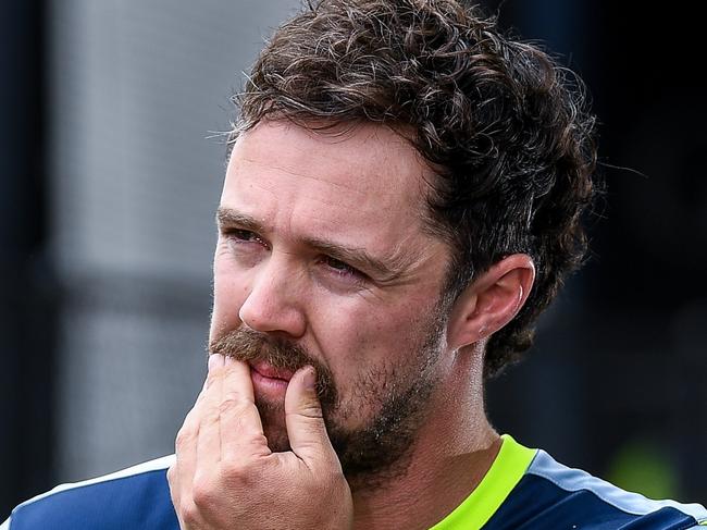 ADELAIDE, AUSTRALIA - DECEMBER 02:Travis Head of Australia  speaks to media during his press conference before an Australian Test Squad nets session at Adelaide Oval on December 02, 2024 in Adelaide, Australia. (Photo by Mark Brake/Getty Images)