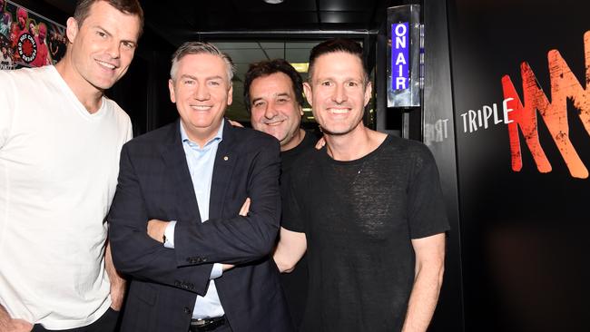 Wil Anderson replaced Mick Molloy to join Luke Darcy and Eddie McGuire at Triple M. Picture: Nicole Garmston