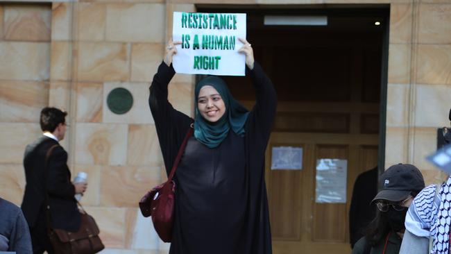 Habibah Jaghoori comes out of court to applause from pro-Palestinian supporters, after having charges against her dropped. Picture: Dean Martin