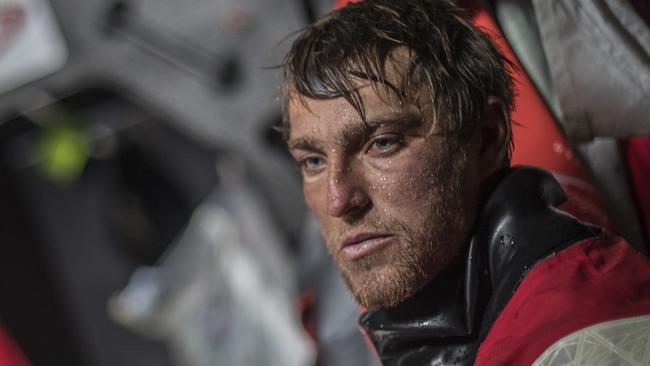 Alex Gough during the 2017 Volvo Ocean race on Scallywag. Pic: Konrad Frost.