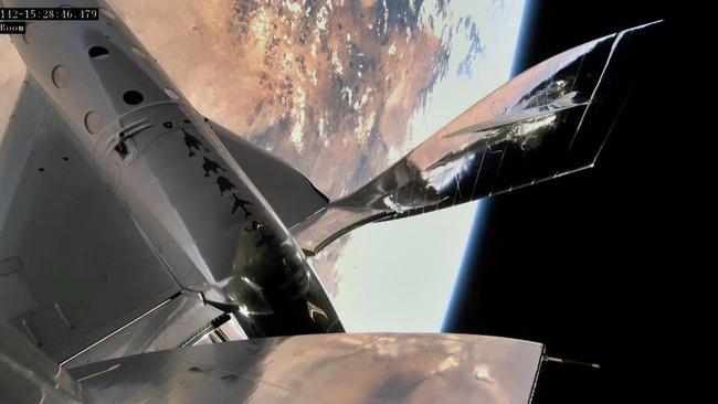 The Unity in space over New Mexico. Picture: Virgin Galactic