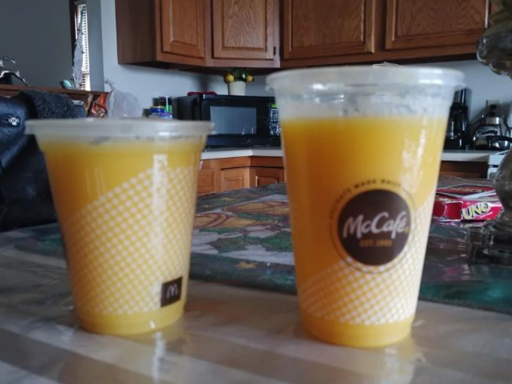 Macca's has updated the allergen statement on its orange juice. Picture: Reddit