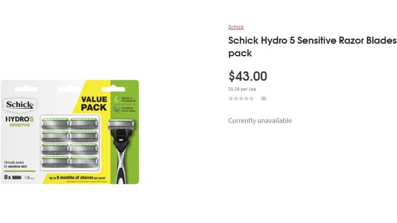 These Schick razors are selling at Coles and Woolies for $43. Picture: TikTok/@beep___yen