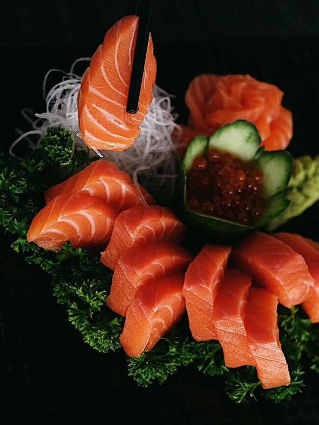 Salmon sashimi at Oishii Sushi Bar