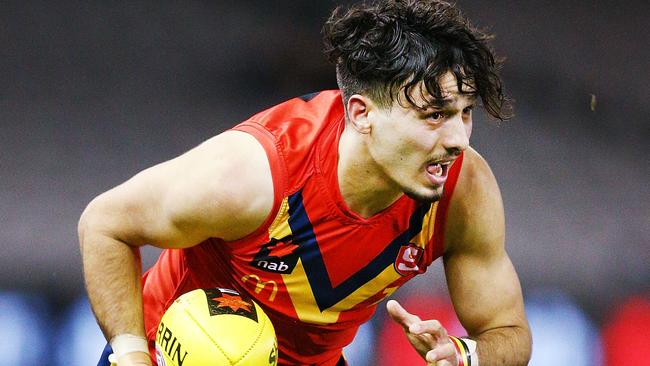 Izak Rankine of South Australia runs with the ball during the U18 AFL Championships Picture: Michael Dodge/Getty Images