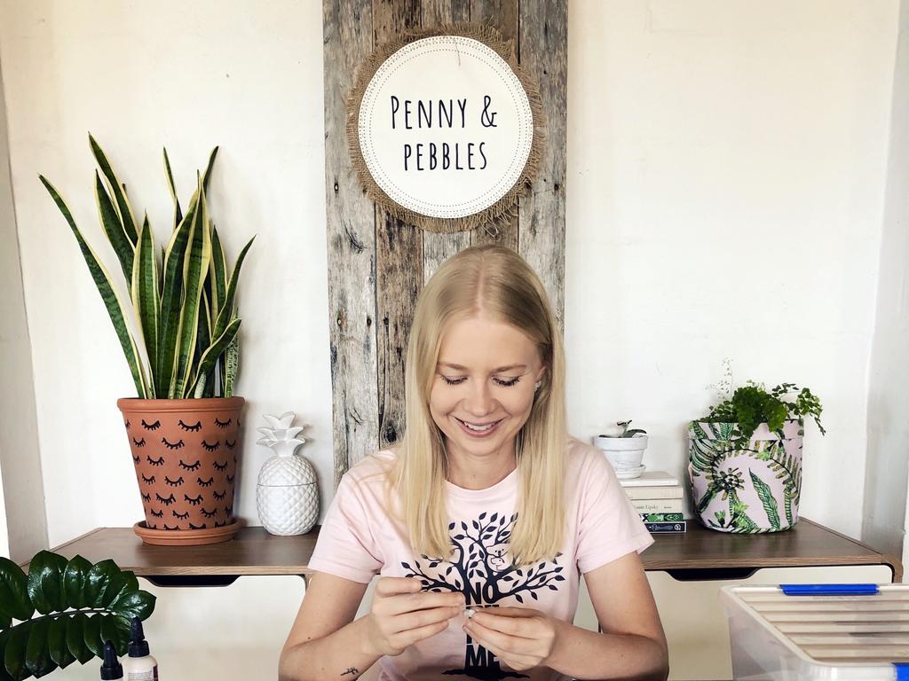 Emma-Rose Pye, Owner of Penny and Pebble, crafts a pair of her unique koala earrings