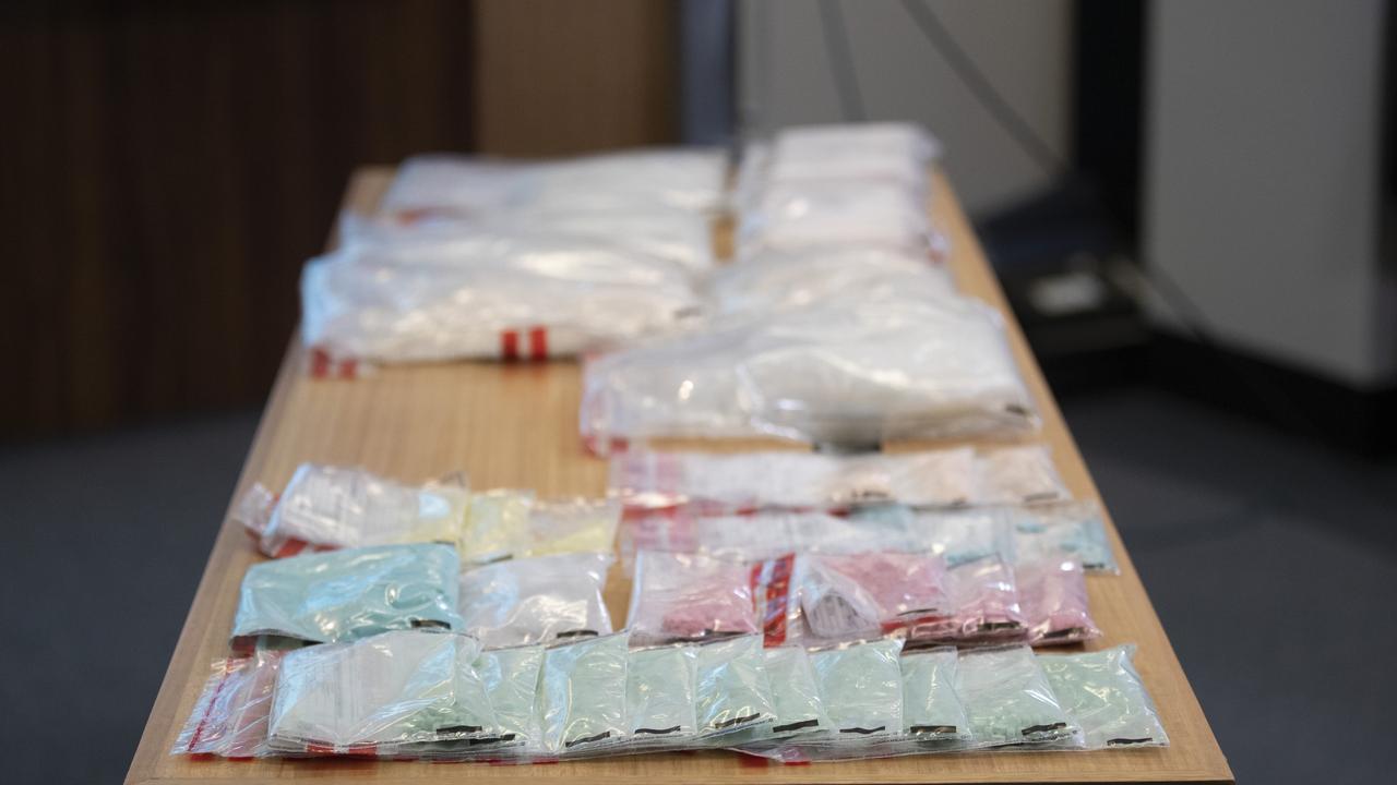 Drugs seized last December in Hobart and from the Hobart Airport on Monday 27th March 2023. Picture: Chris Kidd