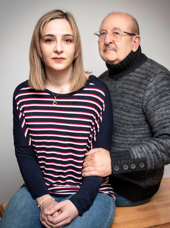 Aya and her father, Hazim al-Umari. Picture: Martin Hunter.