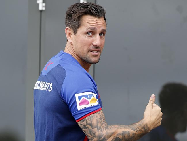 Mitchell Pearce during Knights training.